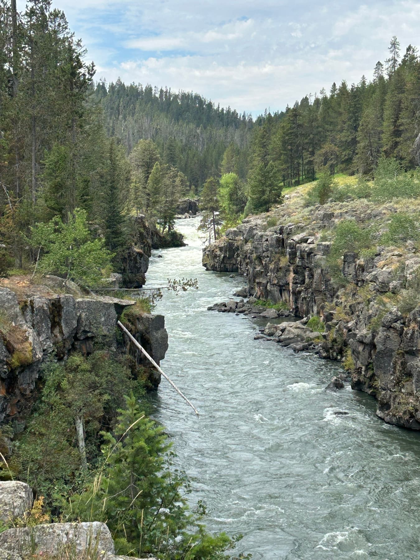 Whitewater rushing through the narrow Box Canyon gorge